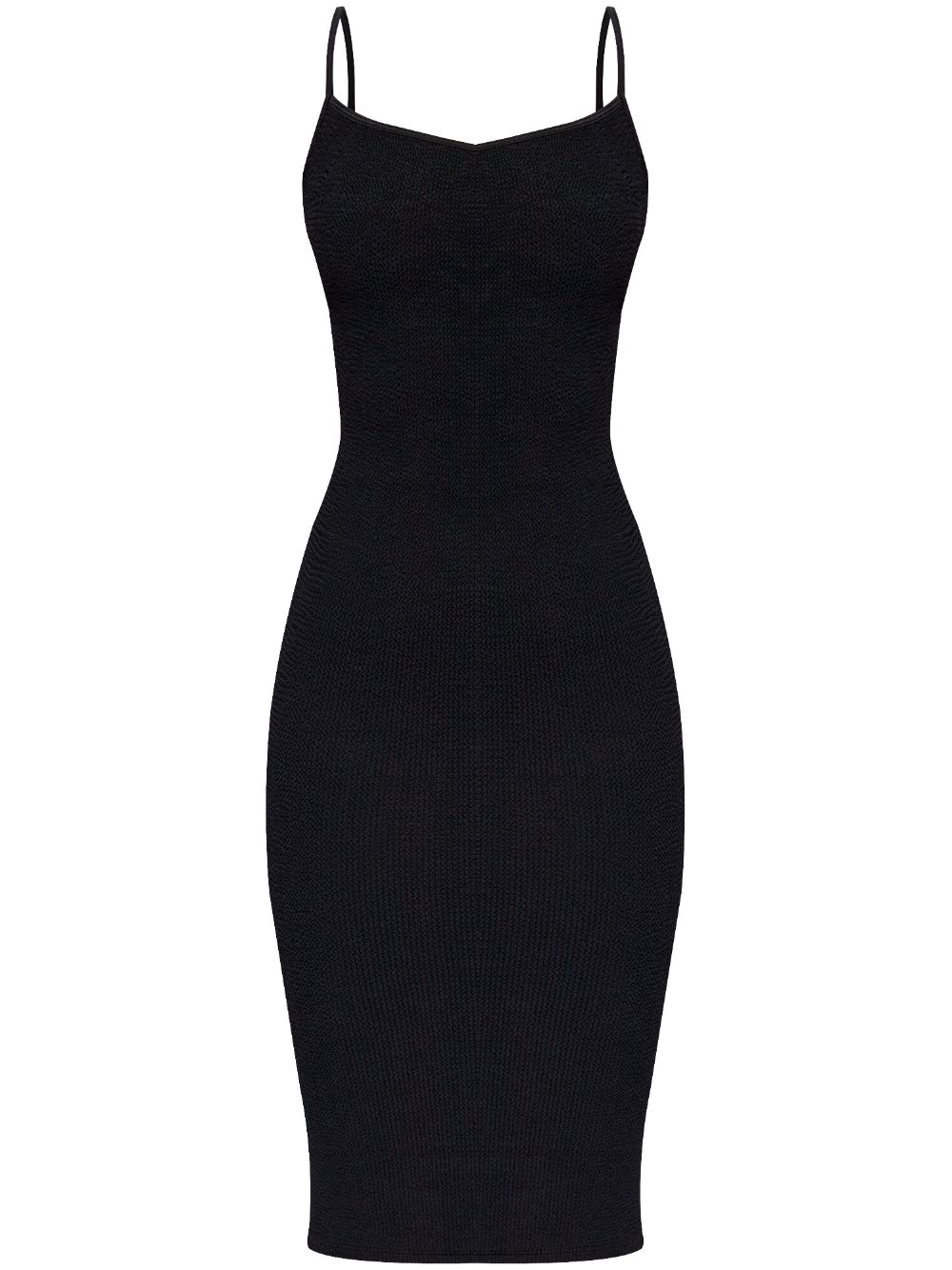 Hunza G Pamela seersucker midi dress - Black von Hunza G