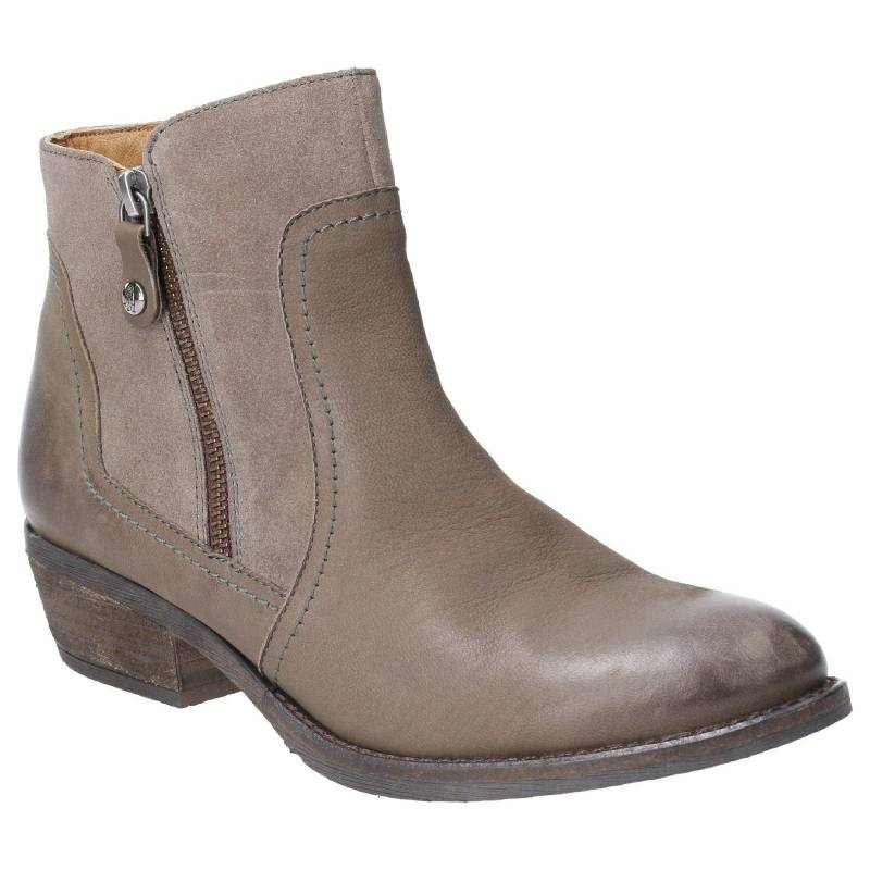 Stiefeletten Isla Zip Up, Leder Damen Khaki 36 von Hush Puppies