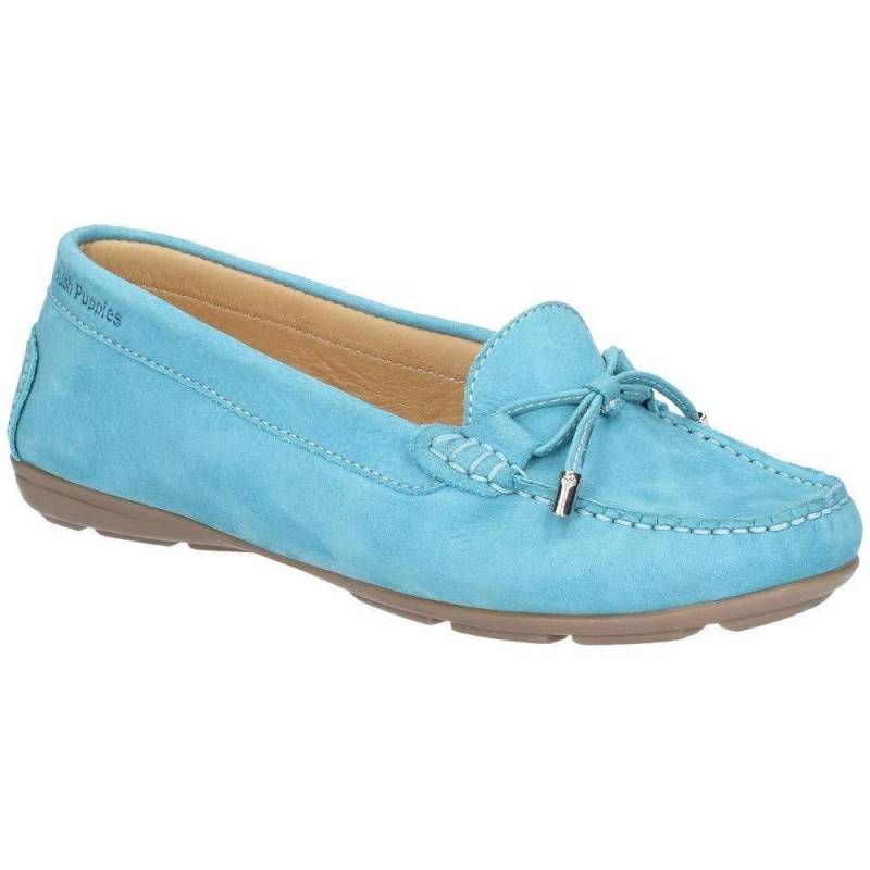 Ledermokassin Maggie Mit Dekorativer Schleife Damen Taubenblau 36 von Hush Puppies