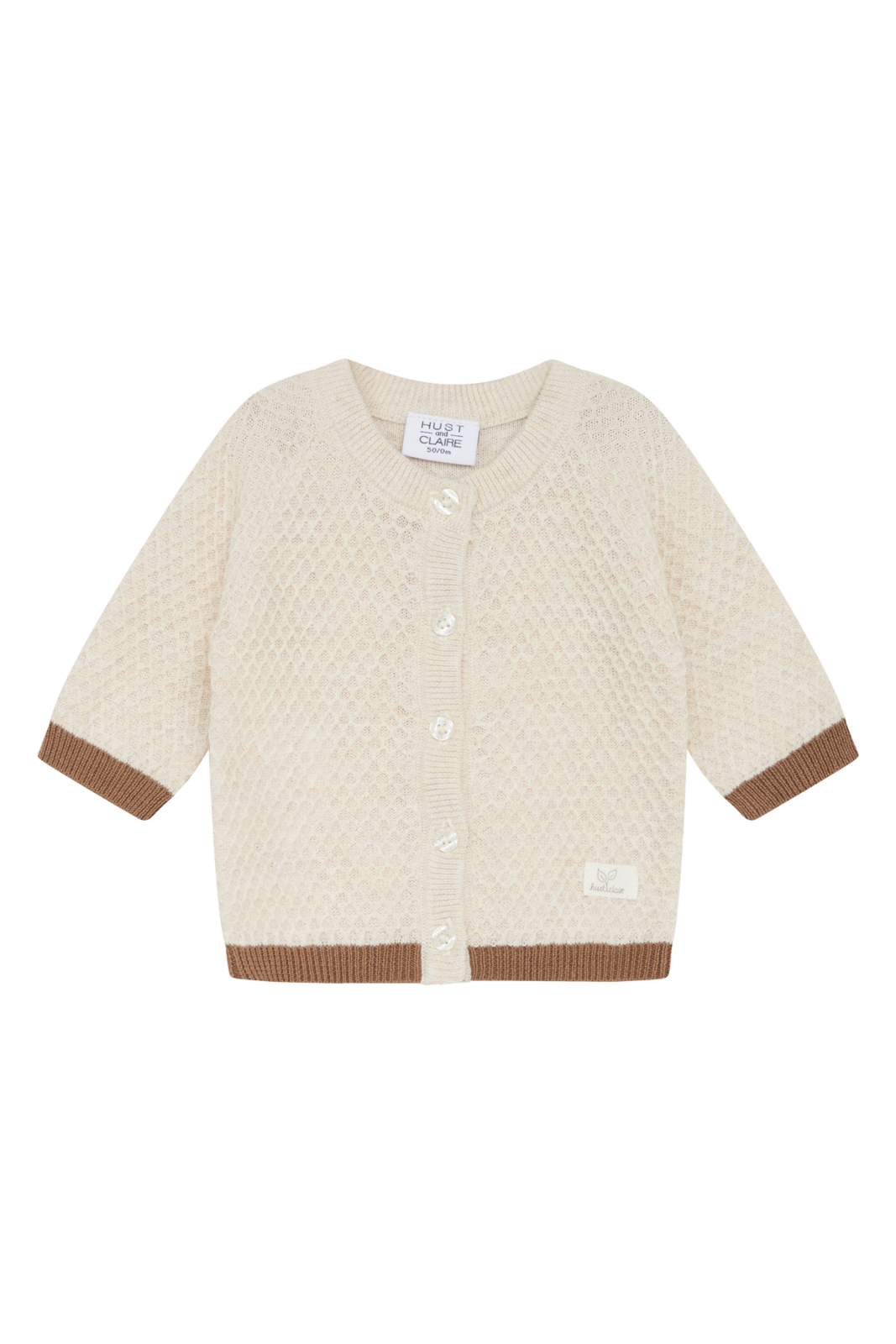 Baby Strickjacke Cornell Unisex Beige 50 von Hust and Claire