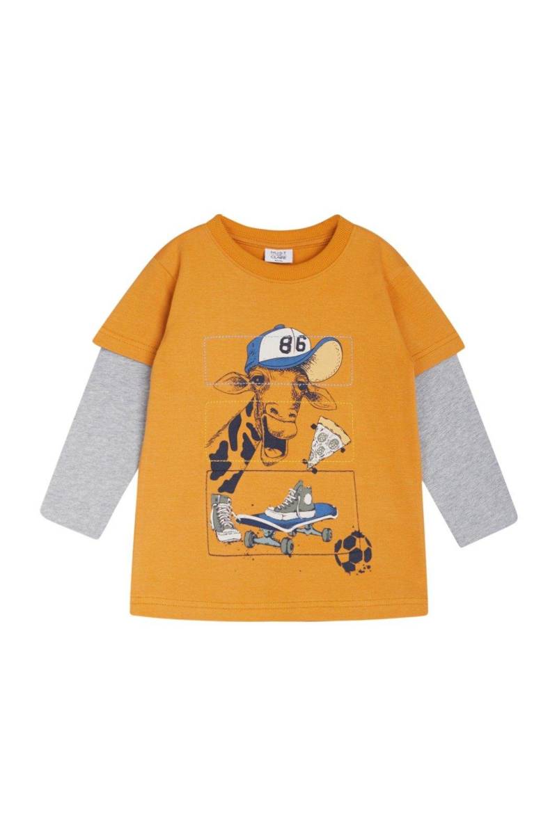 Hust and Claire - Jungen Langarmshirt Anton Giraffe, 98, Orange von Hust and Claire