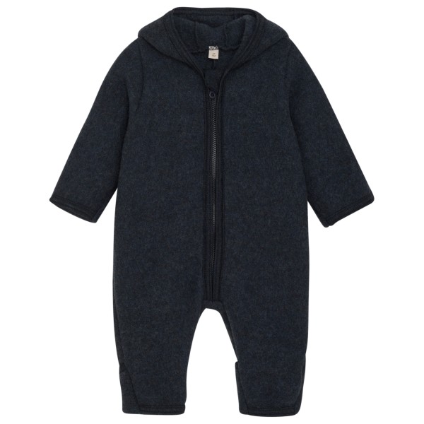 Huttelihut - Baby's Pram Suit Bear Ears Wool Fleece - Overall Gr 62;68 braun/rosa von Huttelihut