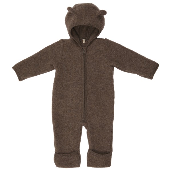 Huttelihut - Baby's Pram Suit Bear Ears Wool Fleece - Overall Gr 62 braun von Huttelihut