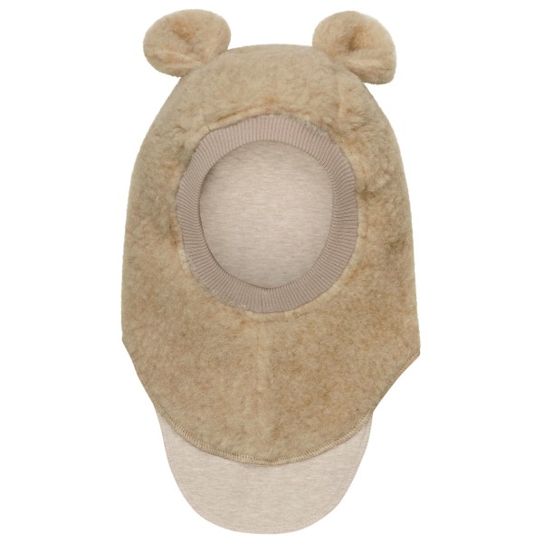 Huttelihut - Kid's Balaclava Bear Ears Wool Teddy - Mütze Gr 48 cm - 0-12 Months beige von Huttelihut