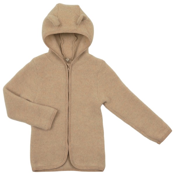 Huttelihut - Kid's Jacket Bear Ears Wool Fleece - Merinojacke Gr 104 beige von Huttelihut