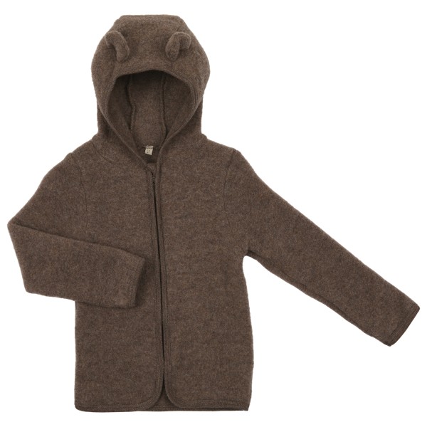 Huttelihut - Kid's Jacket Bear Ears Wool Fleece - Merinojacke Gr 104 braun von Huttelihut