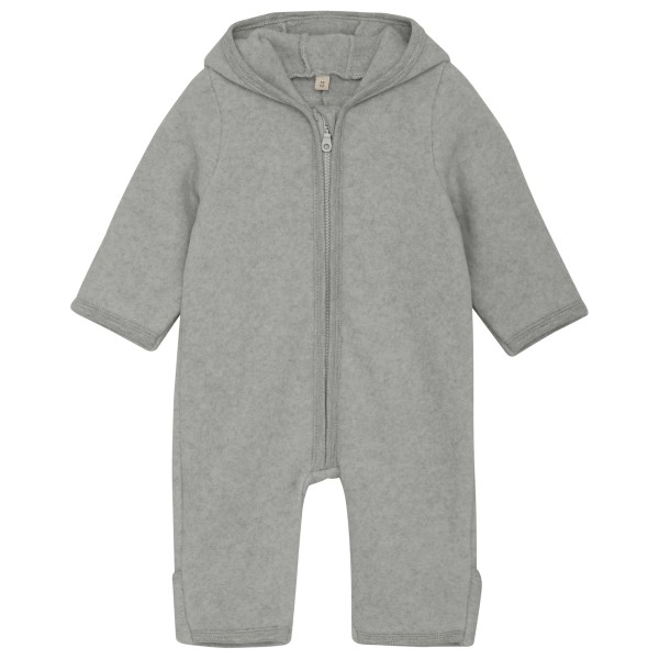 Huttelihut - Kid's Pram Suit Bear Ears Cot. Fleece - Overall Gr 56 grau von Huttelihut