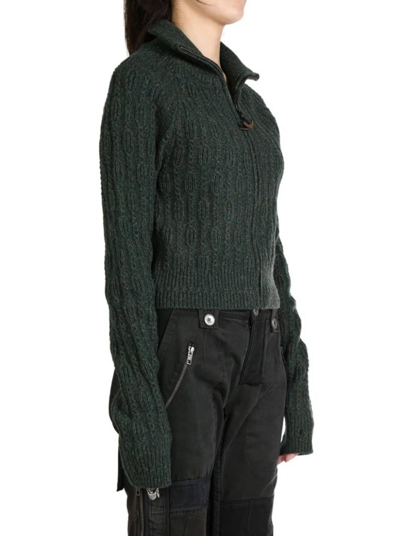 Hyein Seo detachable-gloves cropped cardigan - Green von Hyein Seo