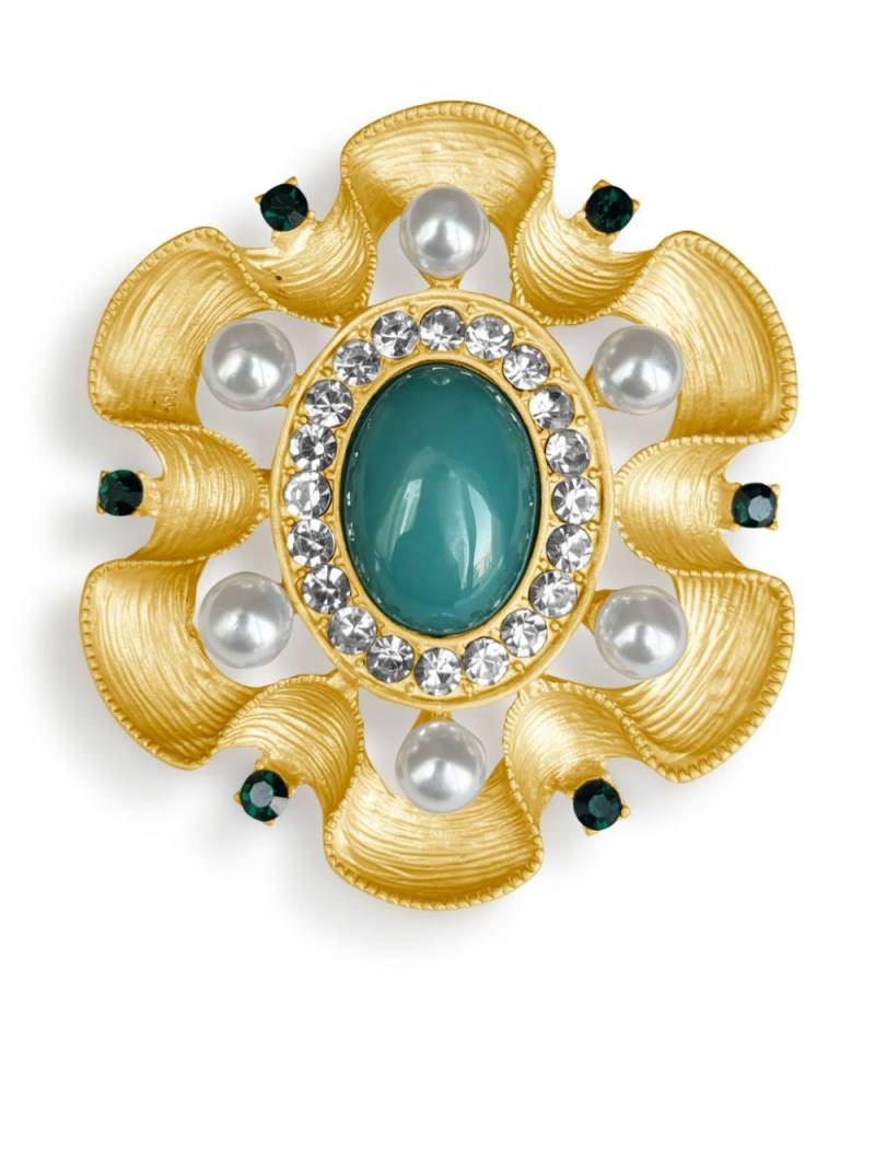 Hzmer Jewelry faux-pearl embellished brooch - Gold von Hzmer Jewelry