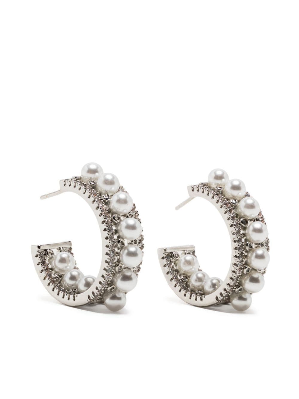 Hzmer Jewelry pearl-embellished silver hoops von Hzmer Jewelry