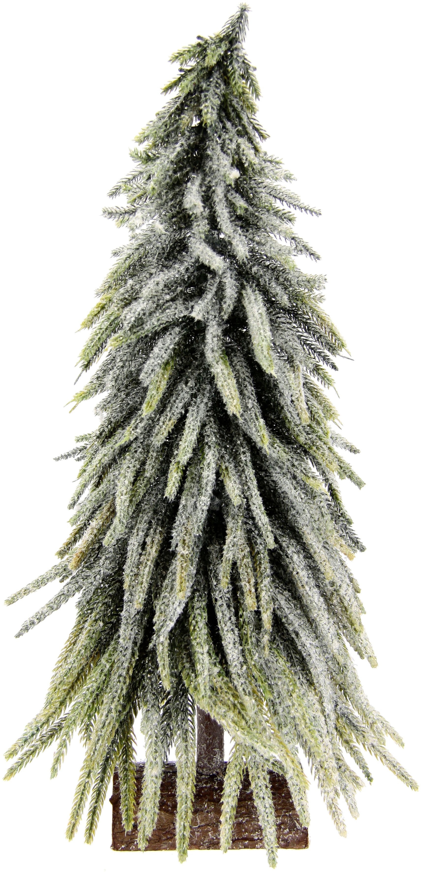 I.GE.A. Dekobaum »Weihnachtsdeko, Weihnachtsbaum«, Künstlicher mini Tannenbaum geeist auf Holzsockel 32 cm von I.GE.A.