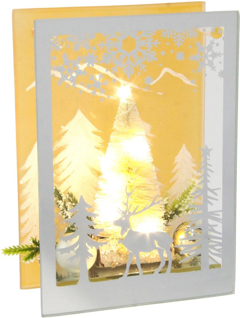 I.GE.A. Dekoobjekt »Aus Glas«, Mit LED Licht und mini Tannenbaum, 3D Bild Dekoration von I.GE.A.