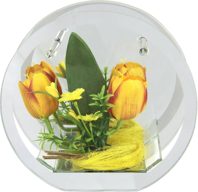 I.GE.A. Dekoobjekt »LED-Tulpe«, Dekoriertes Glas mit Tulpen Gänseblümchen Hase Lichtergirlande LED 3D von I.GE.A.