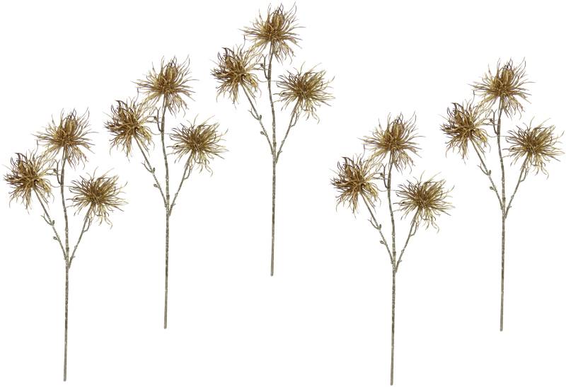 I.GE.A. Kunstblume »Distel«, Metallic-Distelzweig, Kunstzweige, 5er Set von I.GE.A.