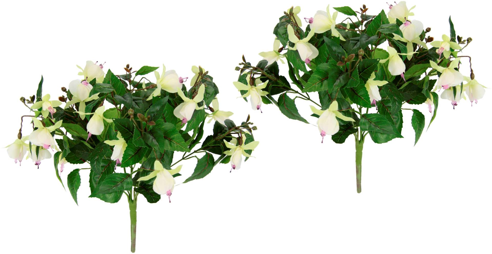 I.GE.A. Kunstblume »Fuchsienbusch«, 2er Set Zimmerpflanze Deko Doppelblütenblätter Topfpflanze Hybrid Hort von I.GE.A.