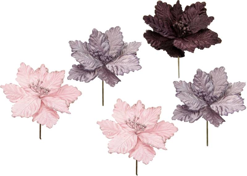 I.GE.A. Kunstblume »Poinsettia«, Kunstblume, Dekoblume, 5er Set von I.GE.A.