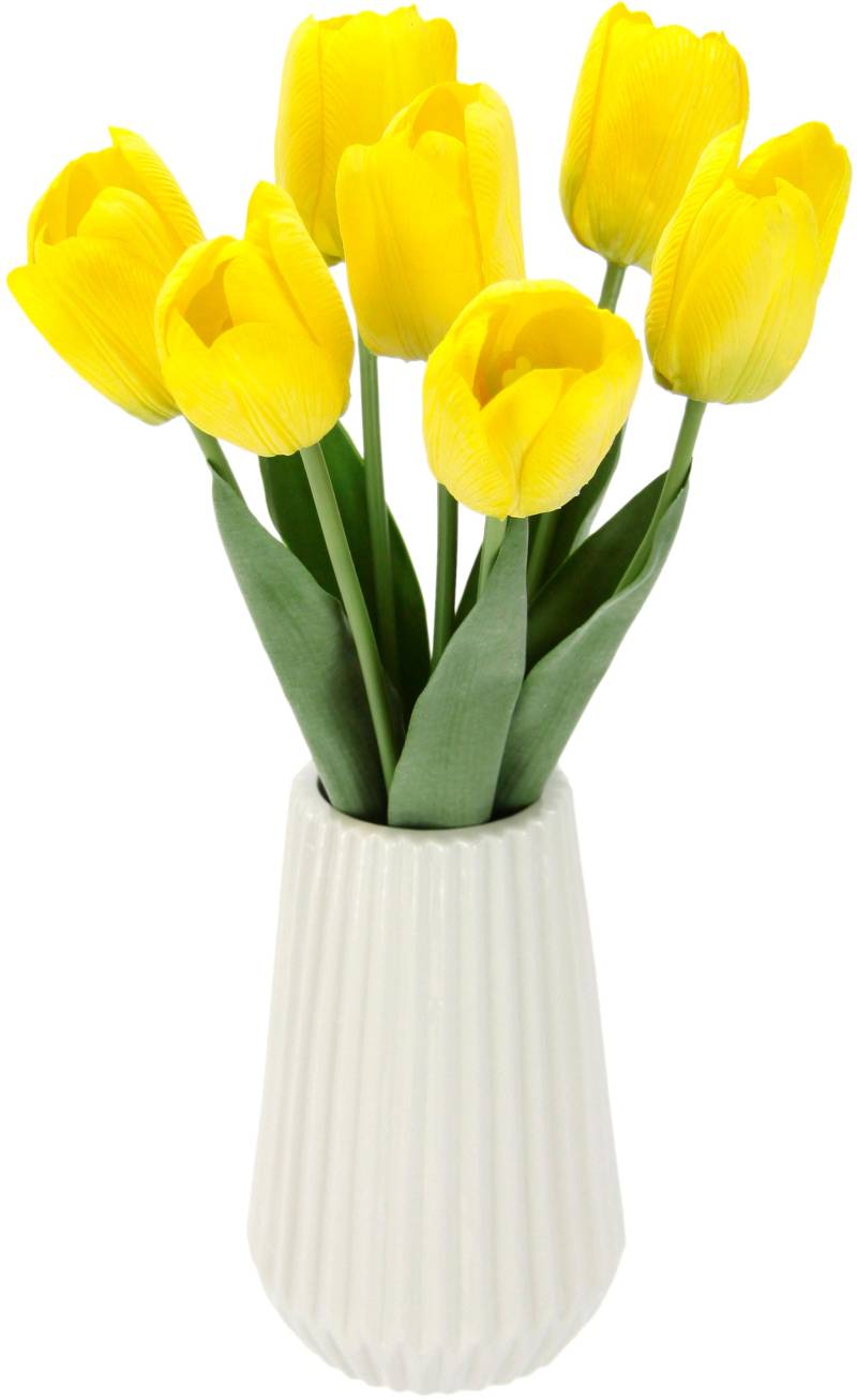 I.GE.A. Kunstblume »Real-Touch-Tulpen«, Vase aus Keramik von I.GE.A.