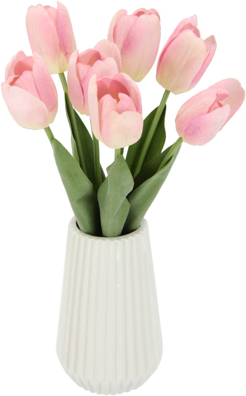 I.GE.A. Kunstblume »Real-Touch-Tulpen«, Vase aus Keramik von I.GE.A.