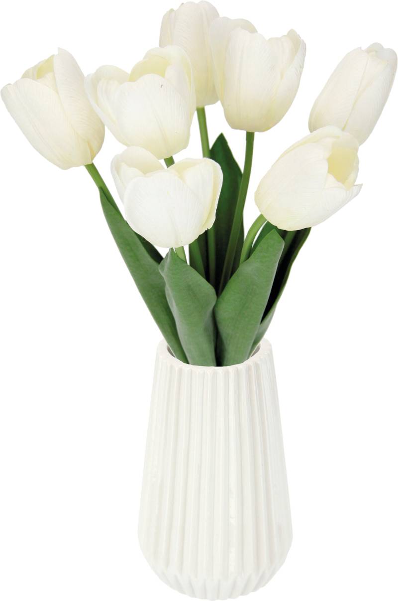 I.GE.A. Kunstblume »Real-Touch-Tulpen«, Vase aus Keramik von I.GE.A.