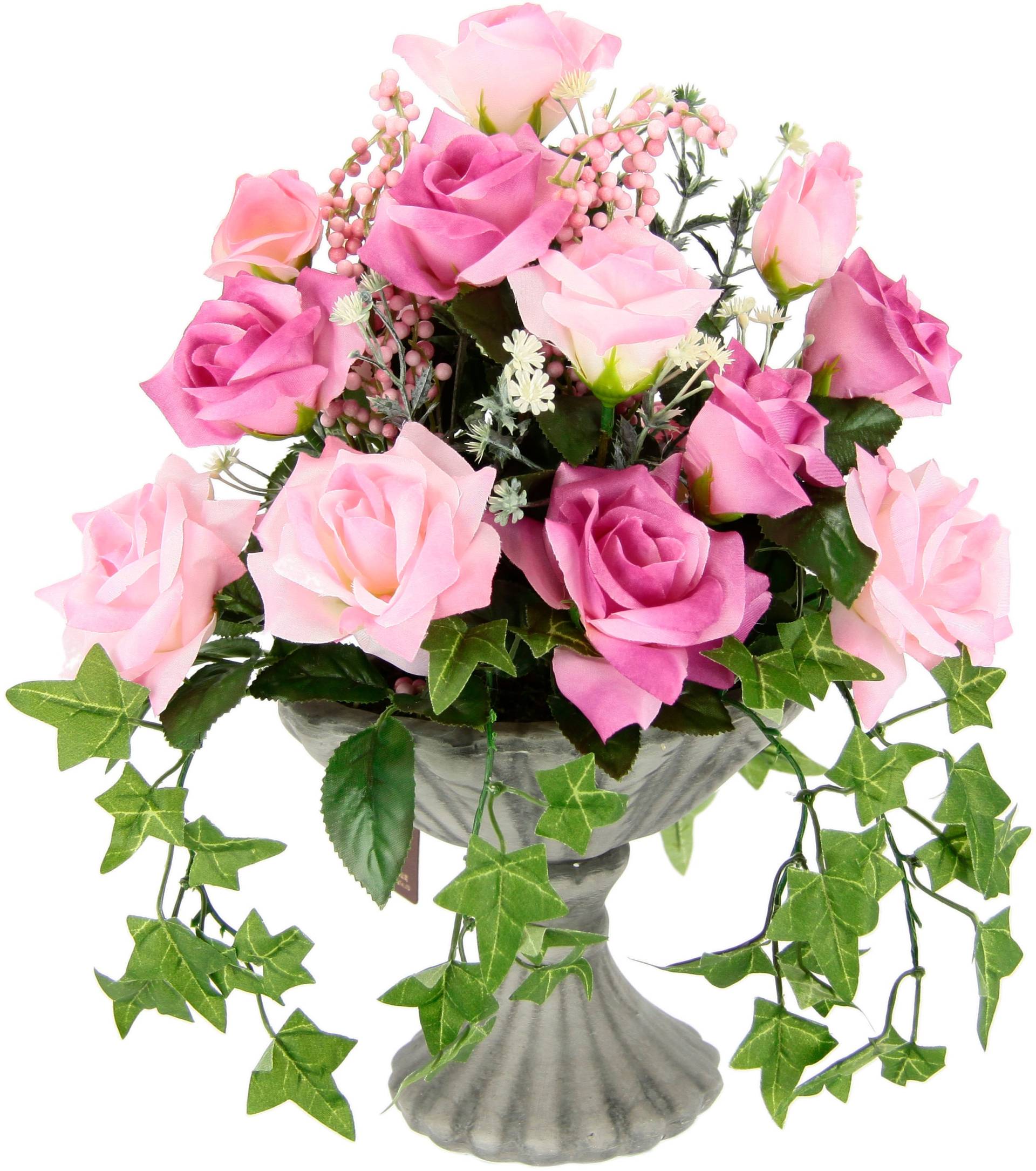 I.GE.A. Kunstblume »Rosen«, Im Pokal aus Keramik Grabschmuck Künstliche Blumen Rose I.GE.A. Kunstblume »Rosen«, Im Pokal aus Keramik Grabschmuck Künstliche Blumen Rose von I.GE.A.