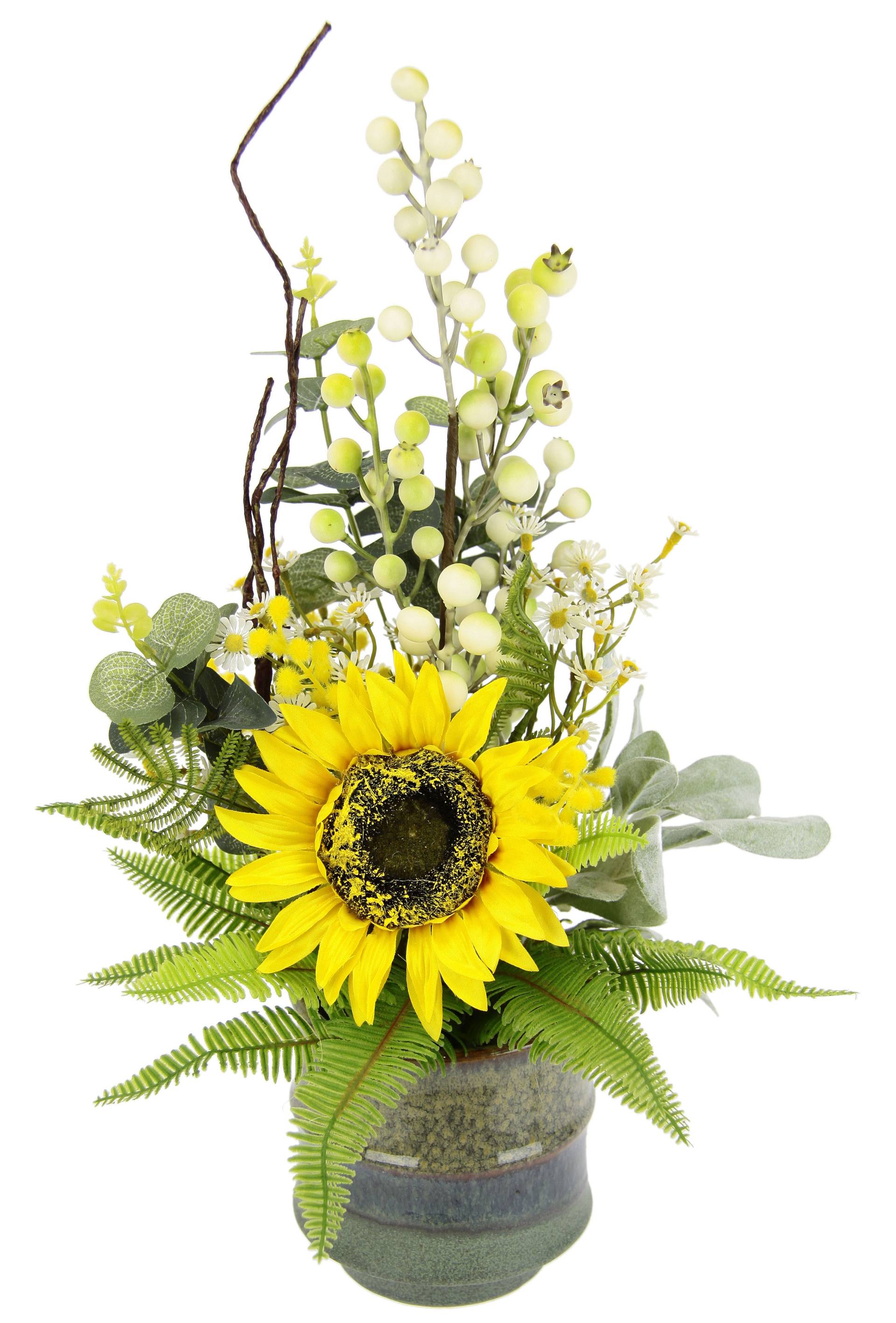 I.GE.A. Kunstblume »Sonnenblume«, Im Topf aus Keramik Blumen Arrangement Tischdeko von I.GE.A.