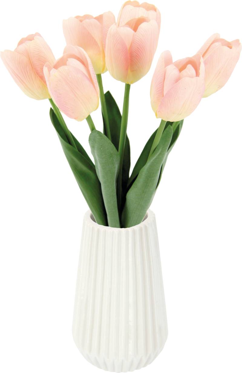 I.GE.A. Kunstblume »Real-Touch-Tulpen«, Vase aus Keramik von I.GE.A.