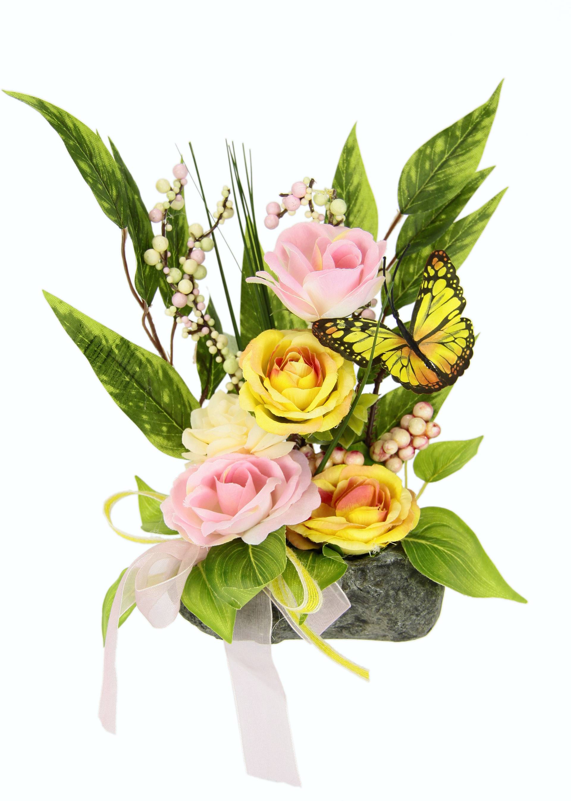 I.GE.A. Kunstpflanze »Rosen, Schmetterling, Beeren und Schleife«, 22 cm I.GE.A. Kunstpflanze »Rosen, Schmetterling, Beeren und Schleife«, 22 cm von I.GE.A.