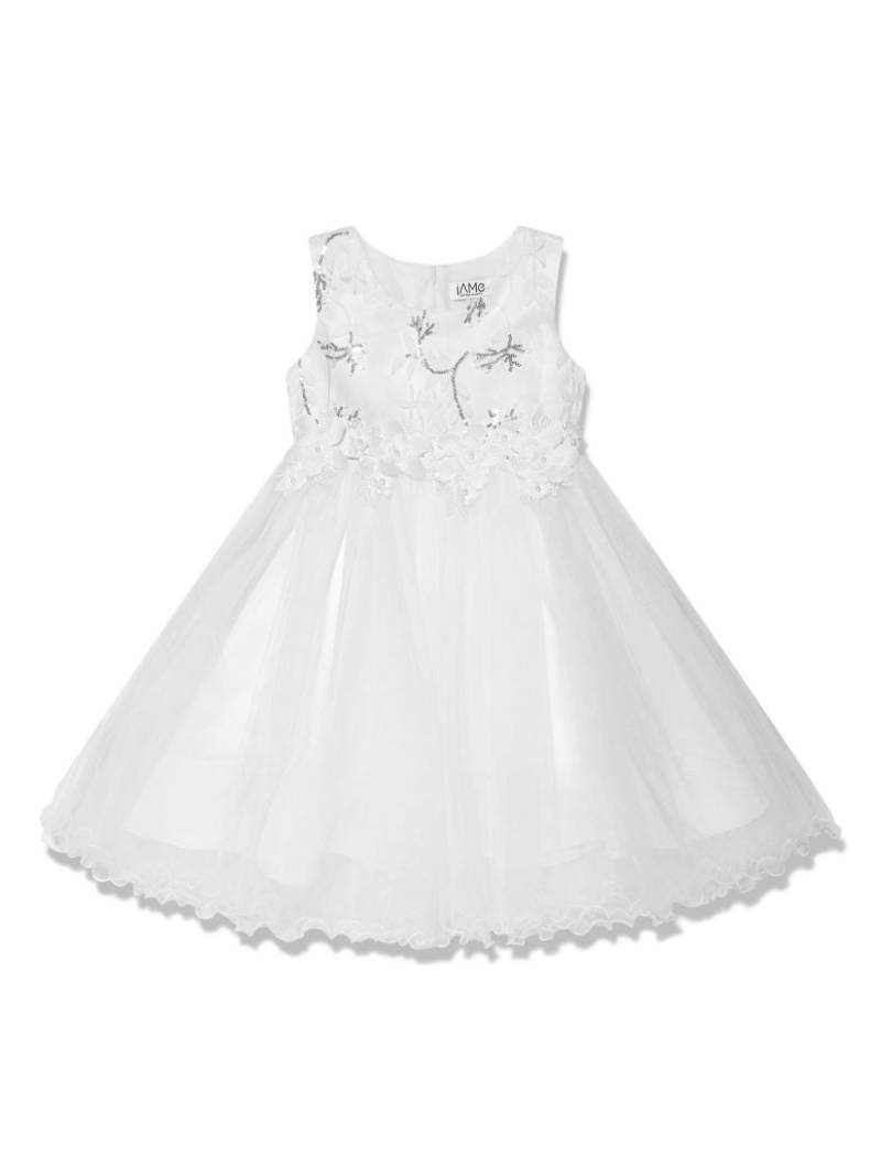 IAME floral-appliqué sequin-embellished dress - White von IAME