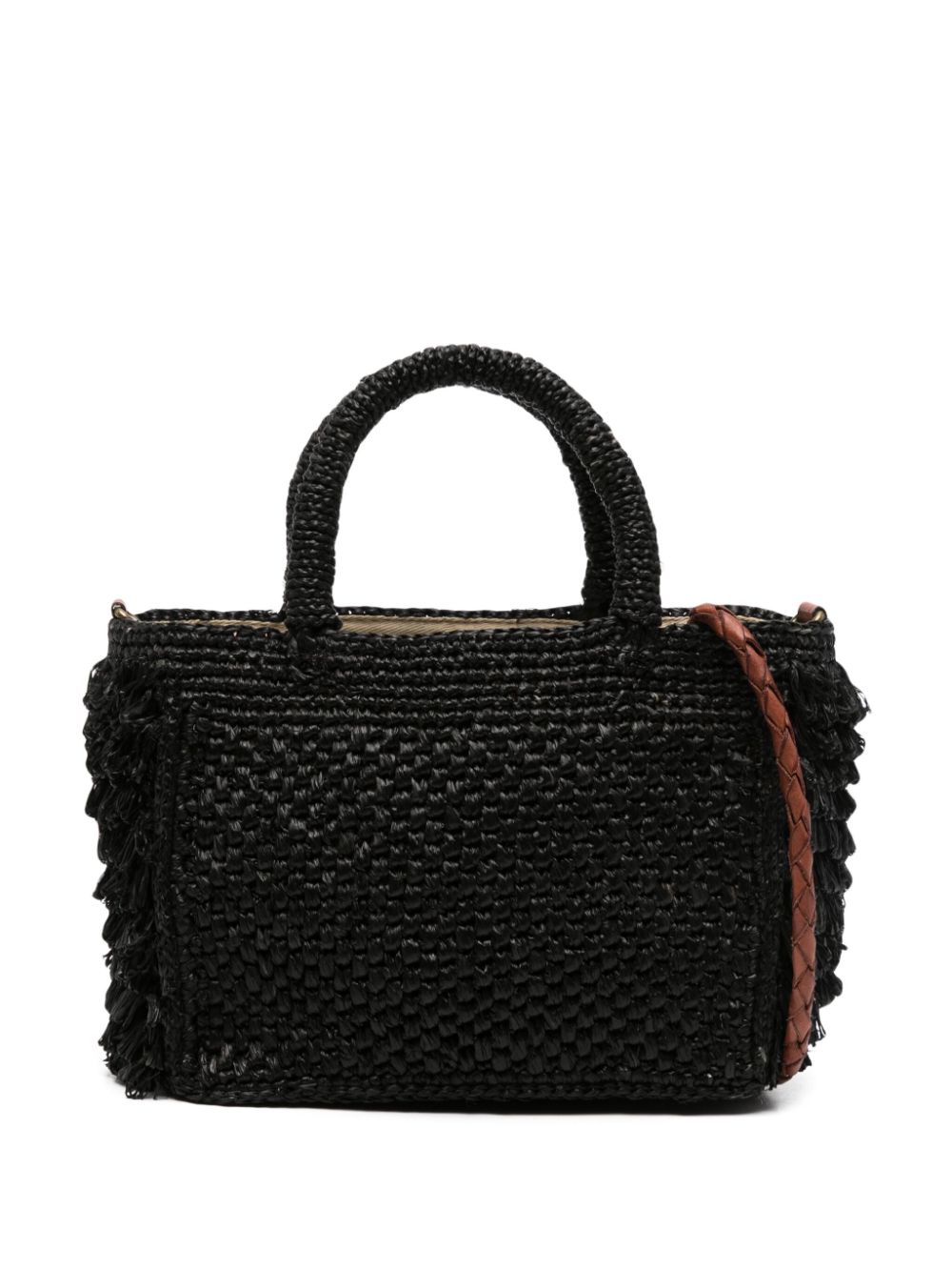 IBELIV Cocktail raffia tote bag - Black von IBELIV