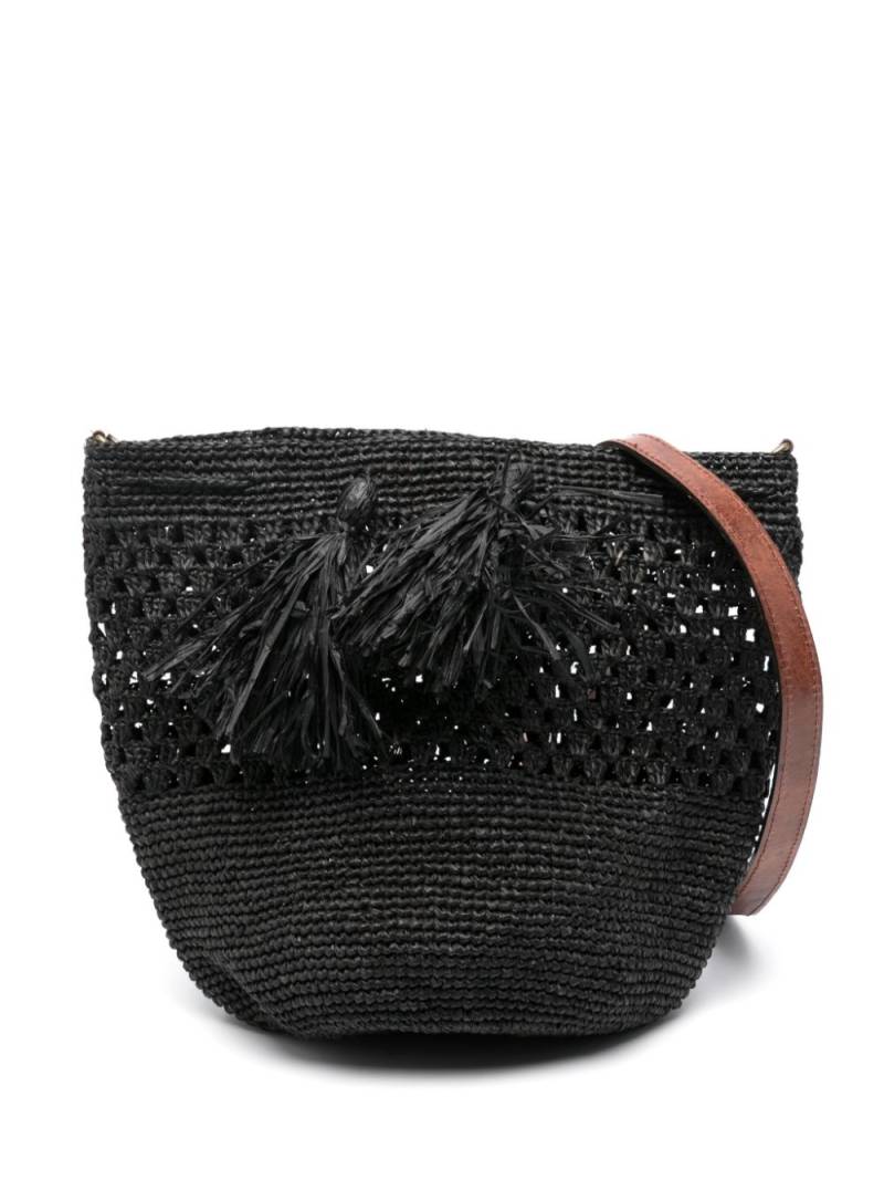 IBELIV Haingo raffia bucket bag - Black von IBELIV