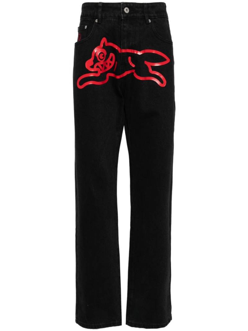 ICECREAM Running Dog-print jeans - Black von ICECREAM