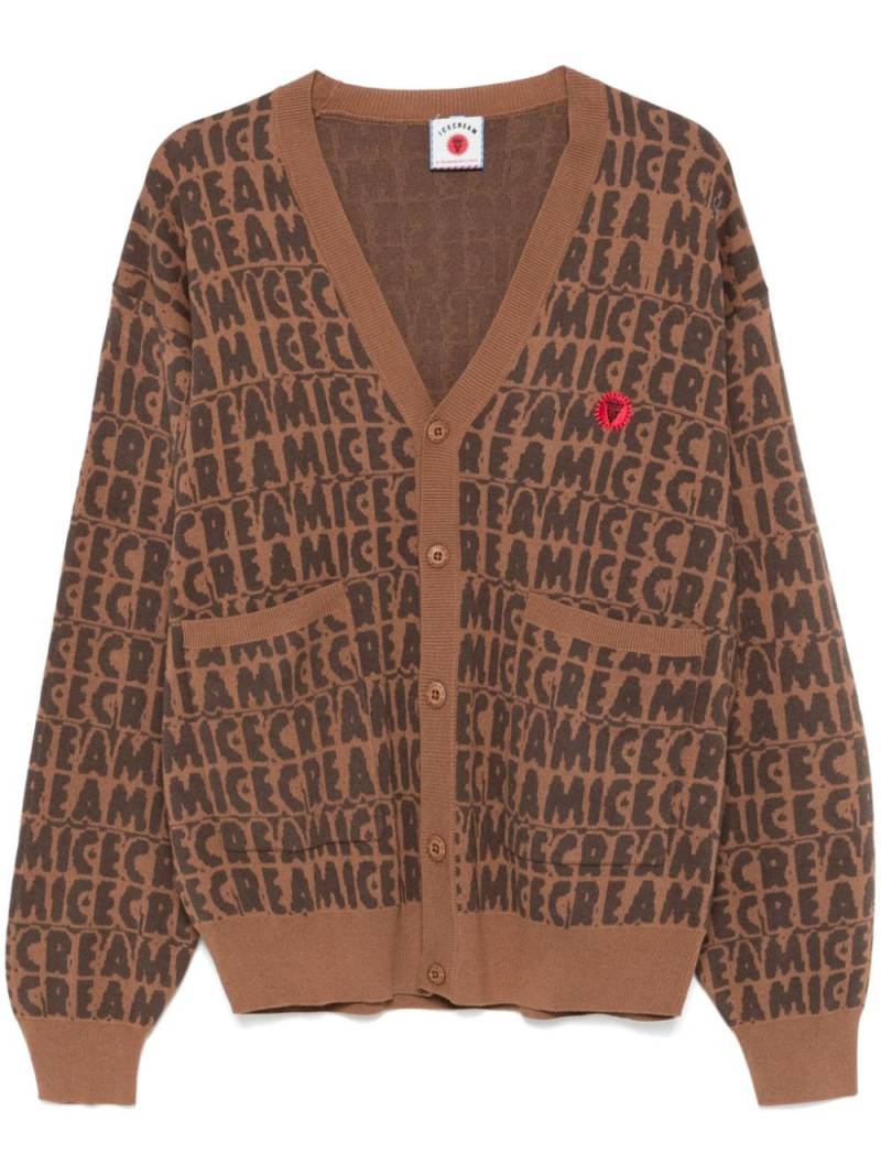 ICECREAM Text Print cardigan - Brown von ICECREAM