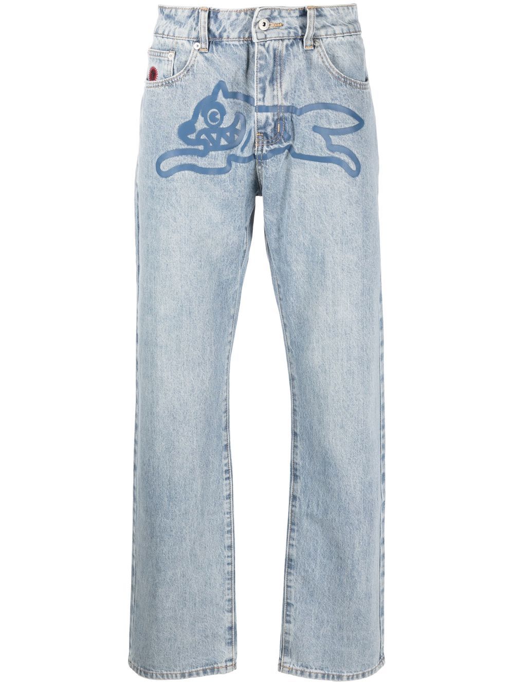 ICECREAM graphic-print stonewashed jeans - Blue von ICECREAM