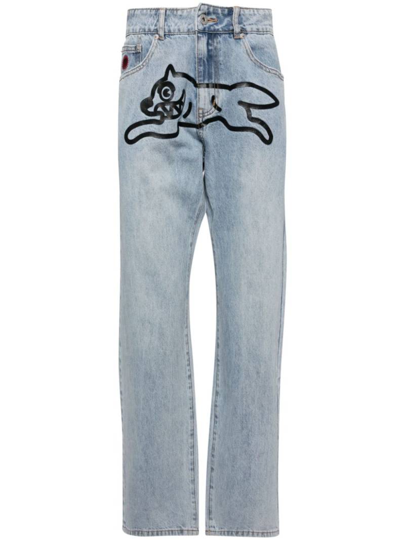 ICECREAM graphic-print straight-leg jeans - Blue von ICECREAM