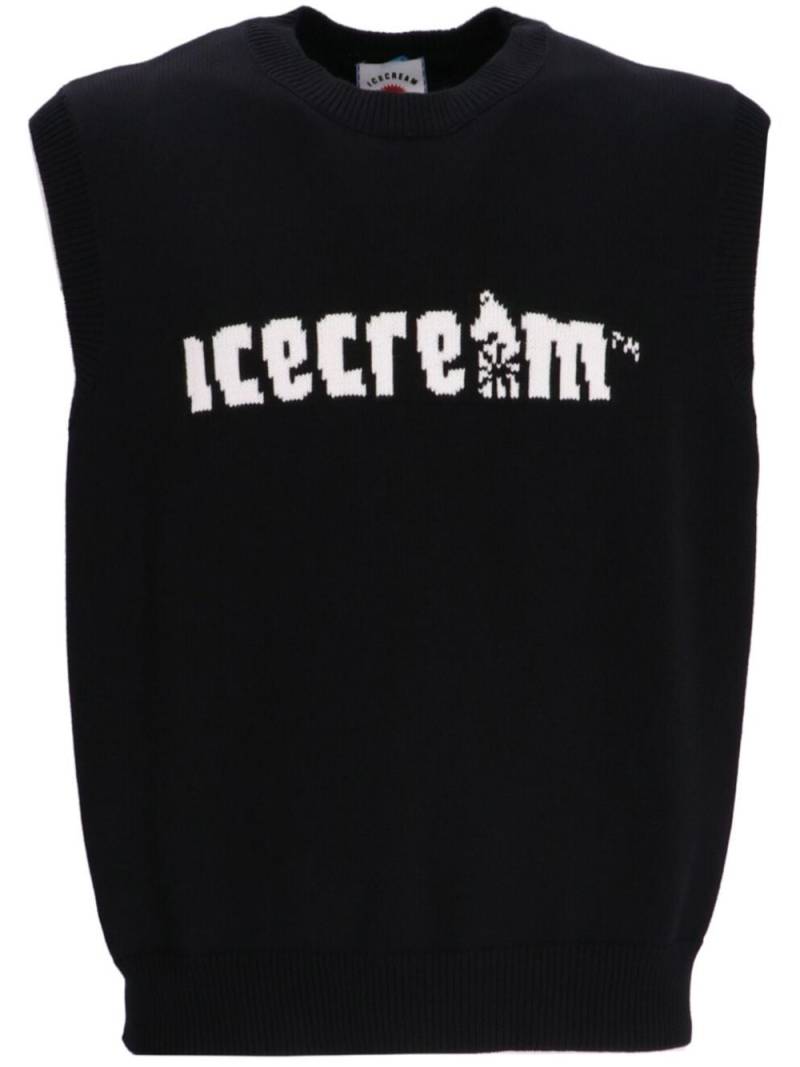 ICECREAM logo-intarsia cotton vest - Black von ICECREAM