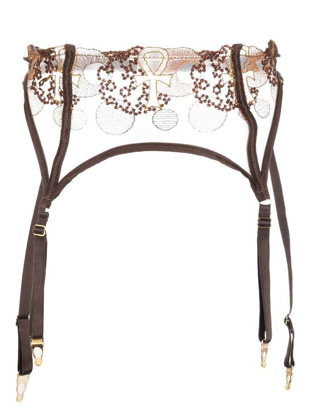 IHUOMA Divine Feminine embroidered suspender - Brown