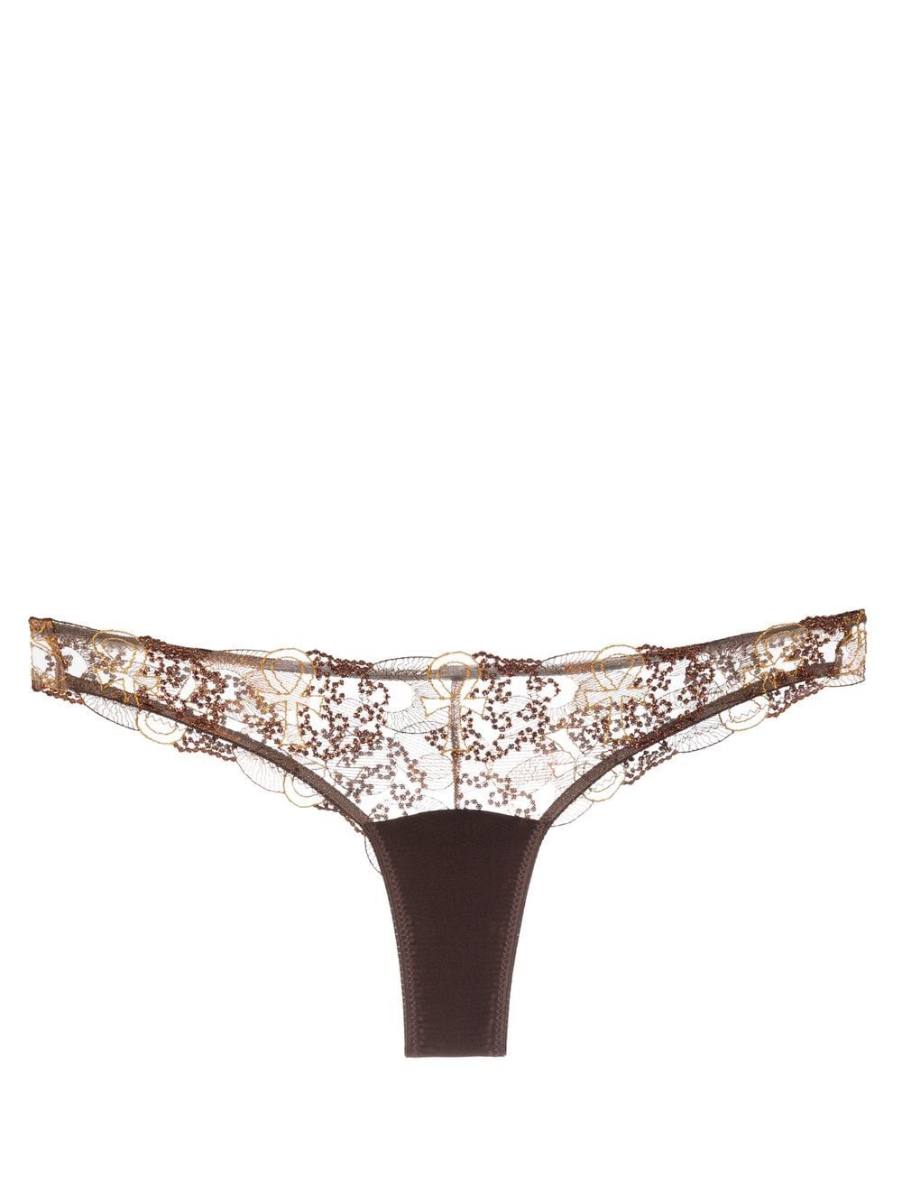 IHUOMA Divine Feminine embroidery briefs - Brown von IHUOMA