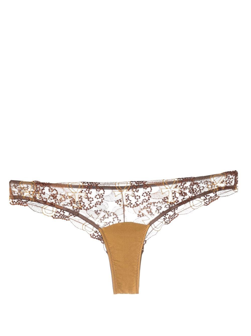 IHUOMA Divine Feminine embroidery briefs - Brown von IHUOMA