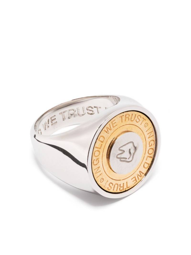 IN GOLD WE TRUST PARIS engraved-logo signet ring - Metallic von IN GOLD WE TRUST PARIS