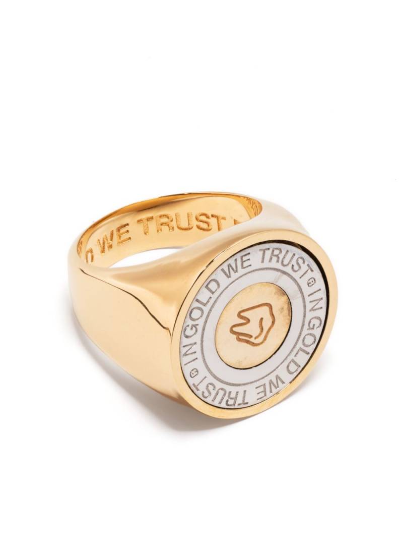 IN GOLD WE TRUST PARIS engraved-logo signet ring von IN GOLD WE TRUST PARIS