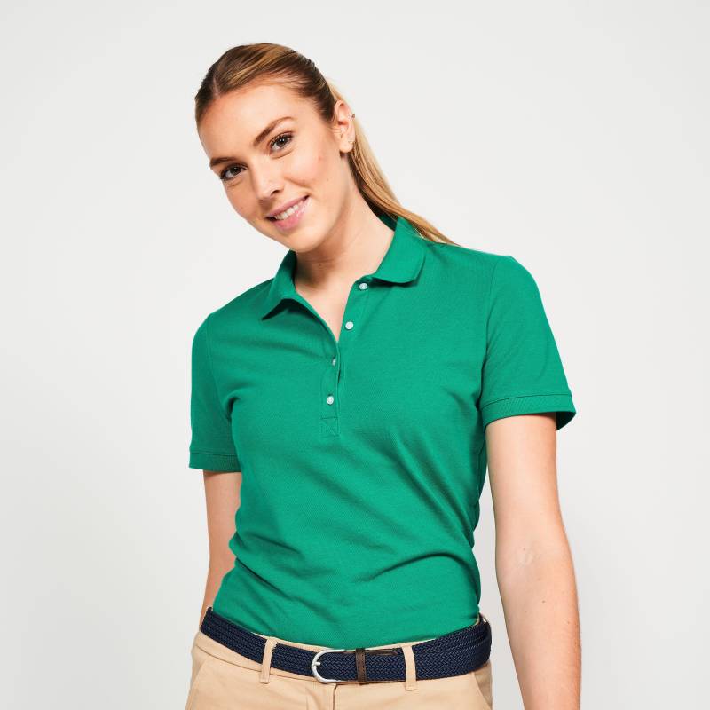 Poloshirt Kurzarm - Mw500 Damen Ocker S von INESIS