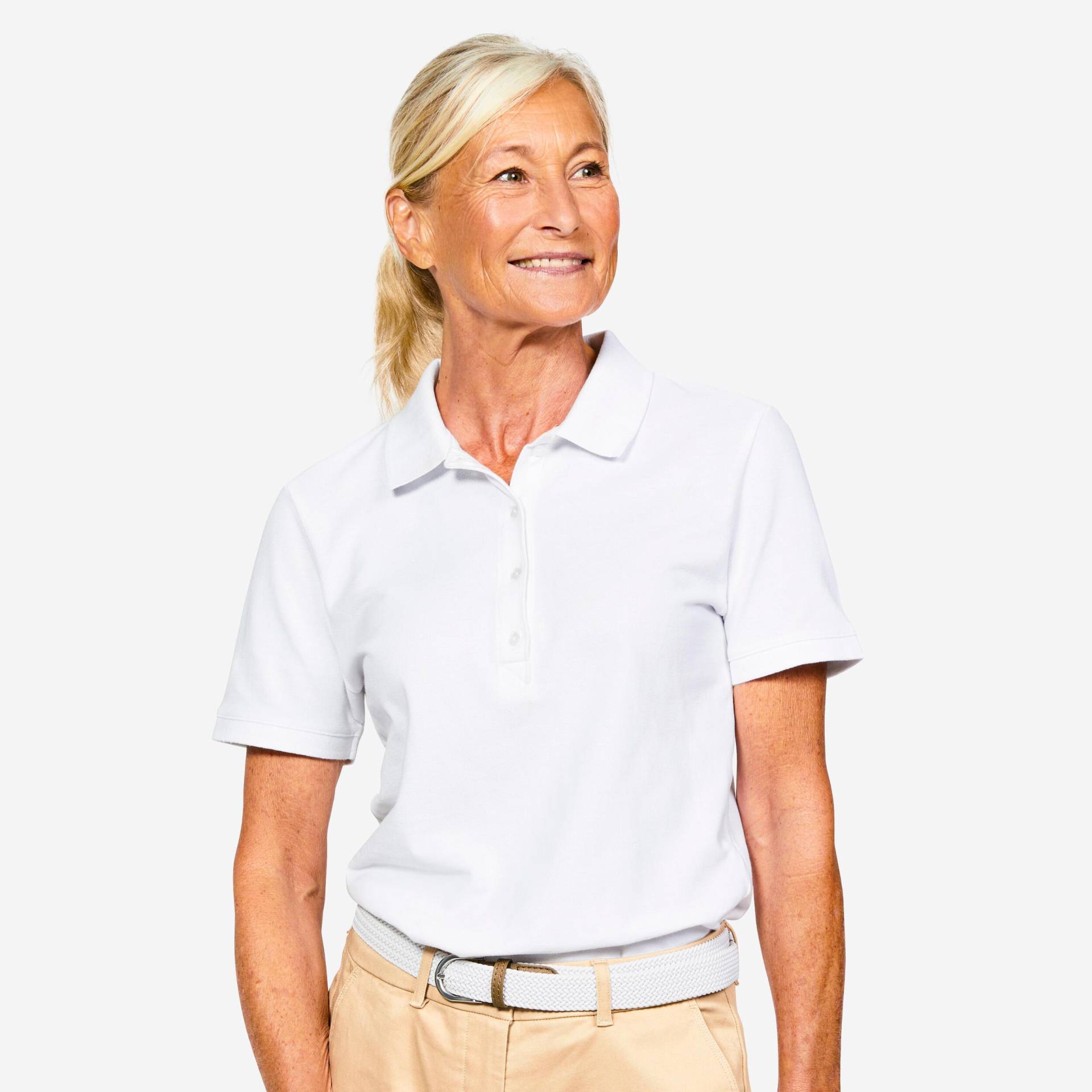 Poloshirt Kurzarm - Mw500 Damen Weiss  L von INESIS