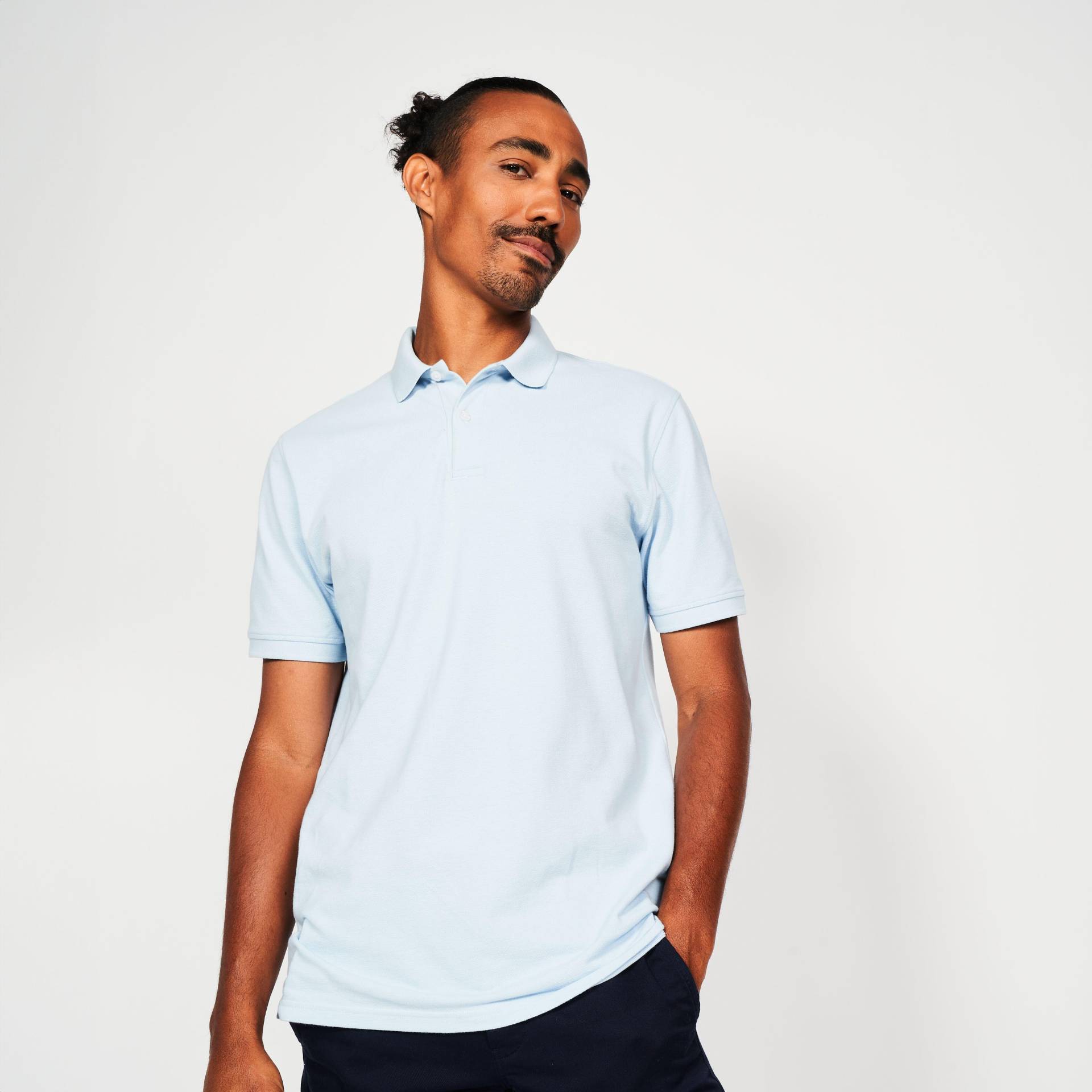 Poloshirt Kurzarm - Mw500 Herren Blau Bedruckt 3XL von INESIS