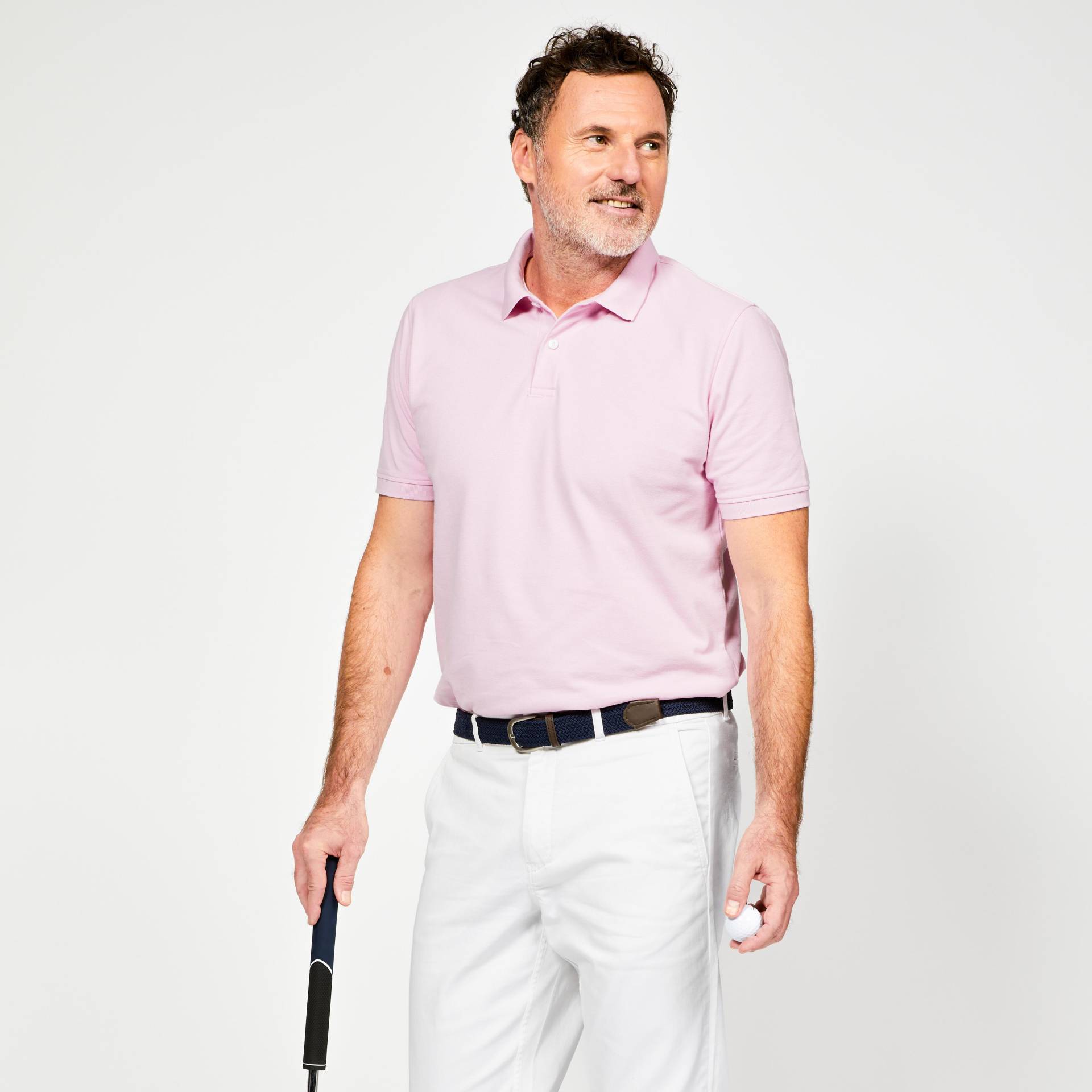 INESIS - Poloshirt kurzarm MW500, für Herren, Dusty Rose, Größe M von INESIS