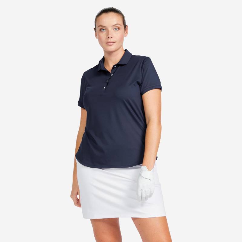 Poloshirt Kurzarm - Ww500 Damen Blau Bedruckt L von INESIS