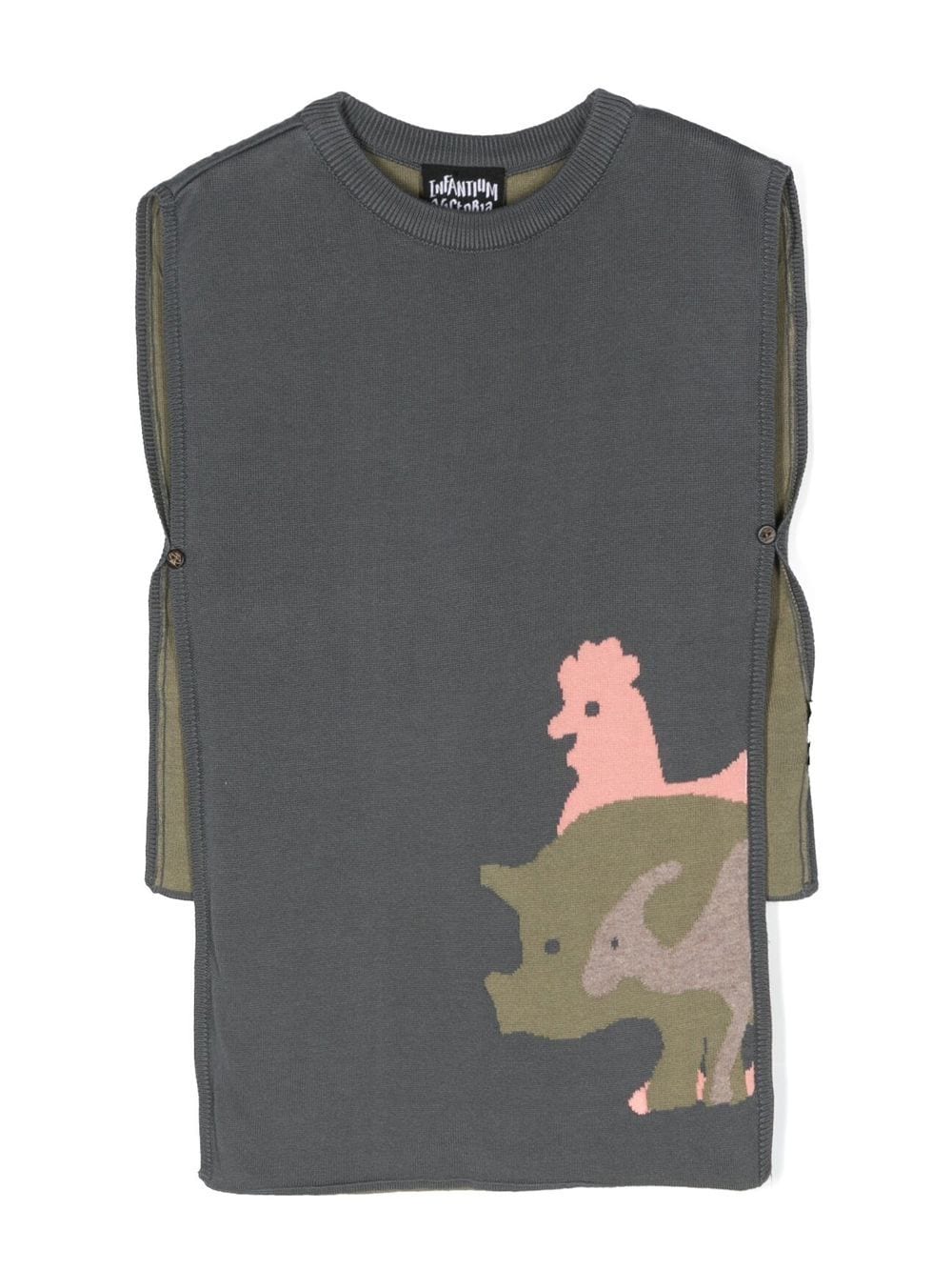 INFANTIUM VICTORIA animal-pattern organic-cotton top - Grey von INFANTIUM VICTORIA