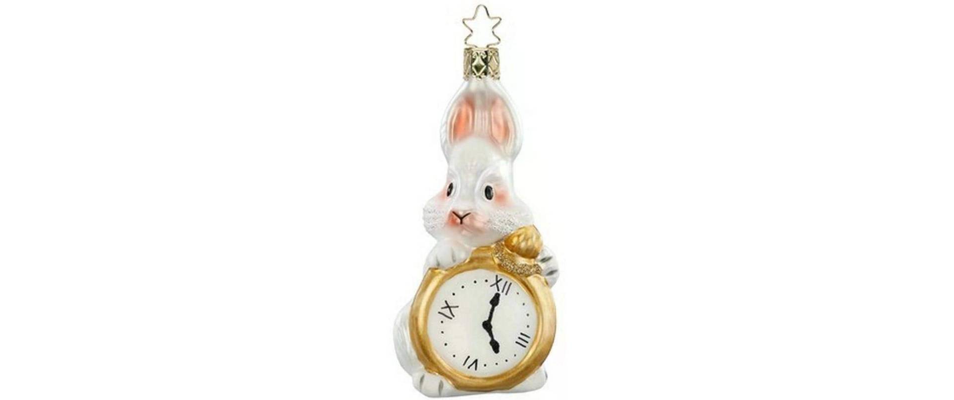 INGE-GLAS® Weihnachtsbaumkugel »Hase mit Uhr« von INGE-GLAS®