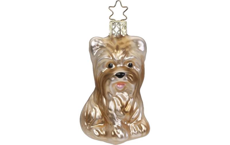 INGE-GLAS® Weihnachtsbaumkugel »Yorkshire Terrier 45053 cm, Beige/Braun«, (1 St.) von INGE-GLAS®