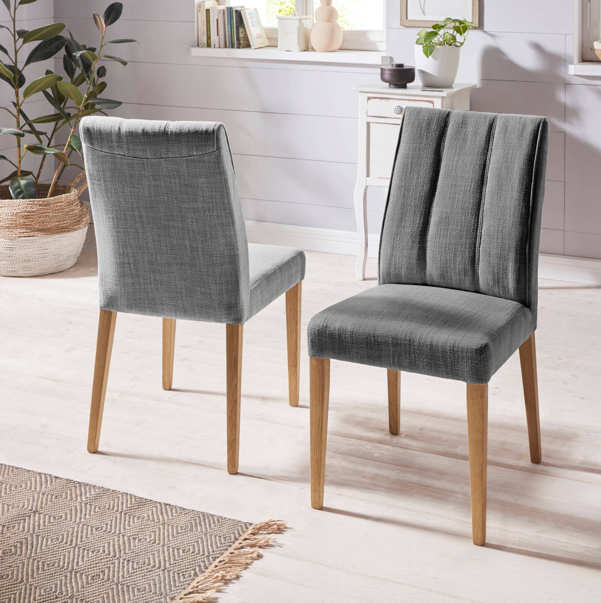 INOSIGN Esszimmerstuhl, (Set), 2 St., Struktur (100% Polyester), Rückenlehne mit Steppung INOSIGN Esszimmerstuhl, (Set), 2 St., Struktur (100% Polyester), Rückenlehne mit Steppung von INOSIGN