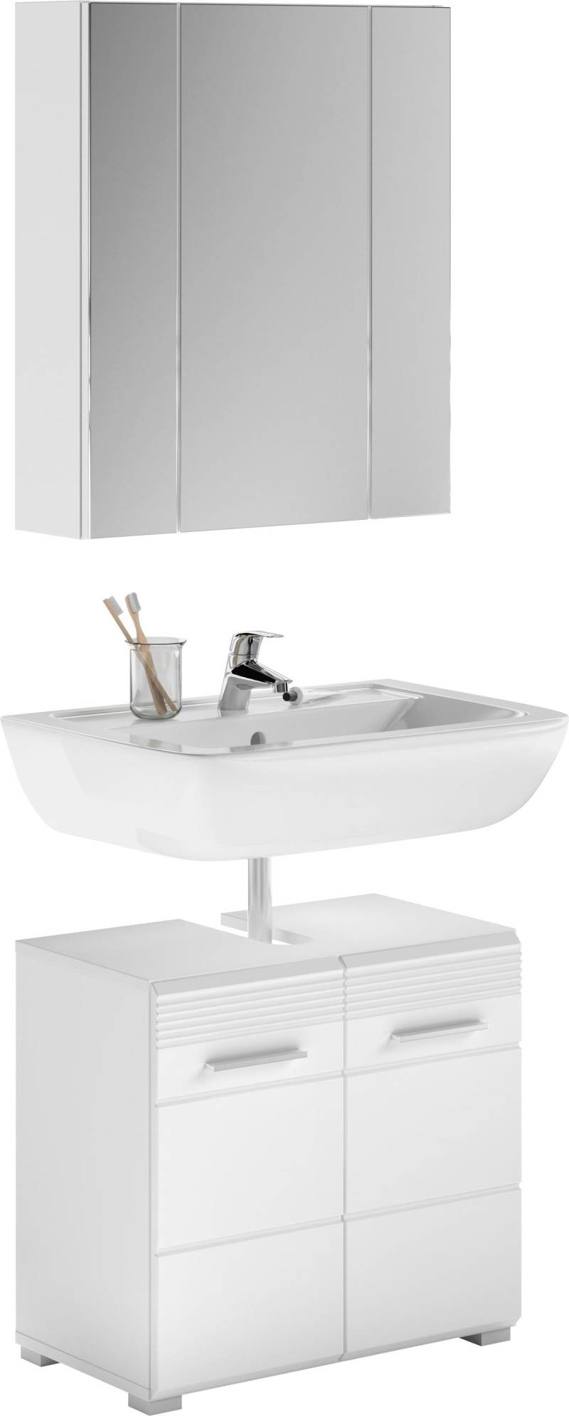 INOSIGN Badmöbel-Set »Malmö, 2 teilig, bestehend aus: Waschbeckenunterschrank, Spiegel«, (Set, 2 St.), Badmöbel, Bad Kombination, Kombination, Kombi, Badezimmer von INOSIGN
